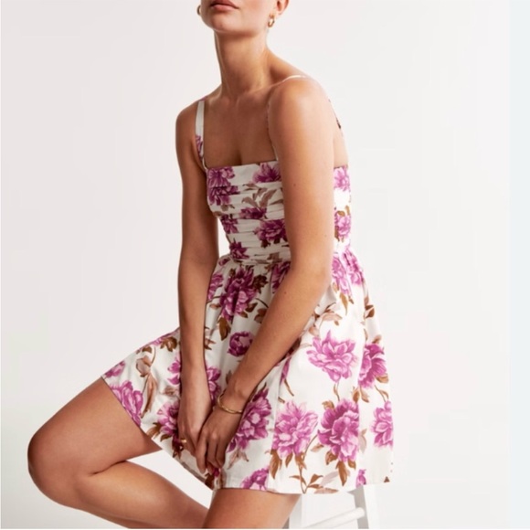 NWT Abercrombie • emerson poplin wide strap mini dress sz XS Petite - Picture 4 of 16